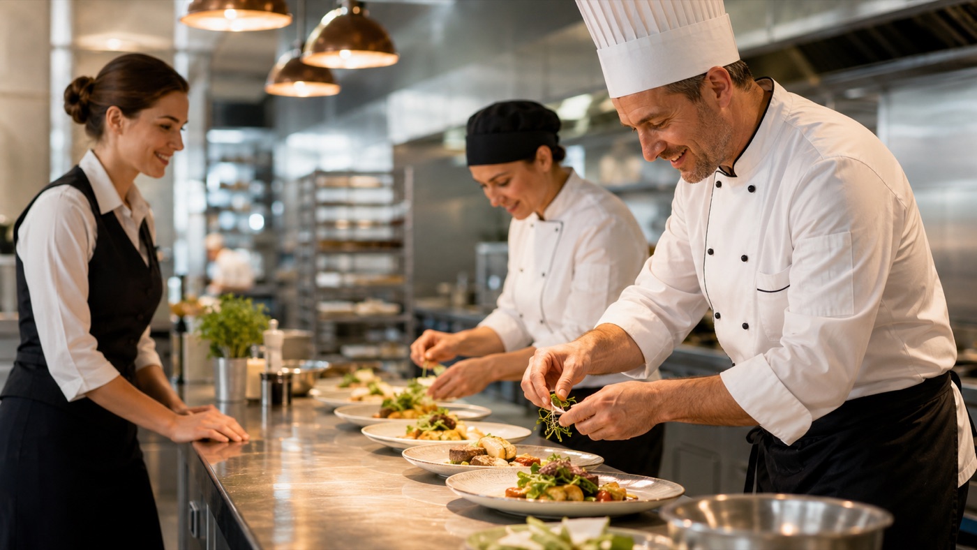 Hospitality and catering staff at work in Iraq